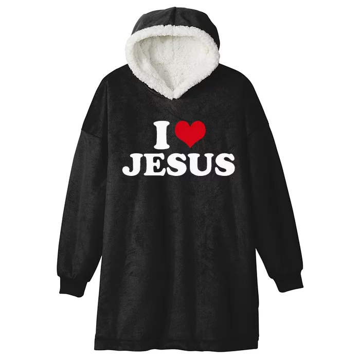 I Love Jesus I Heart Jesus Hooded Wearable Blanket