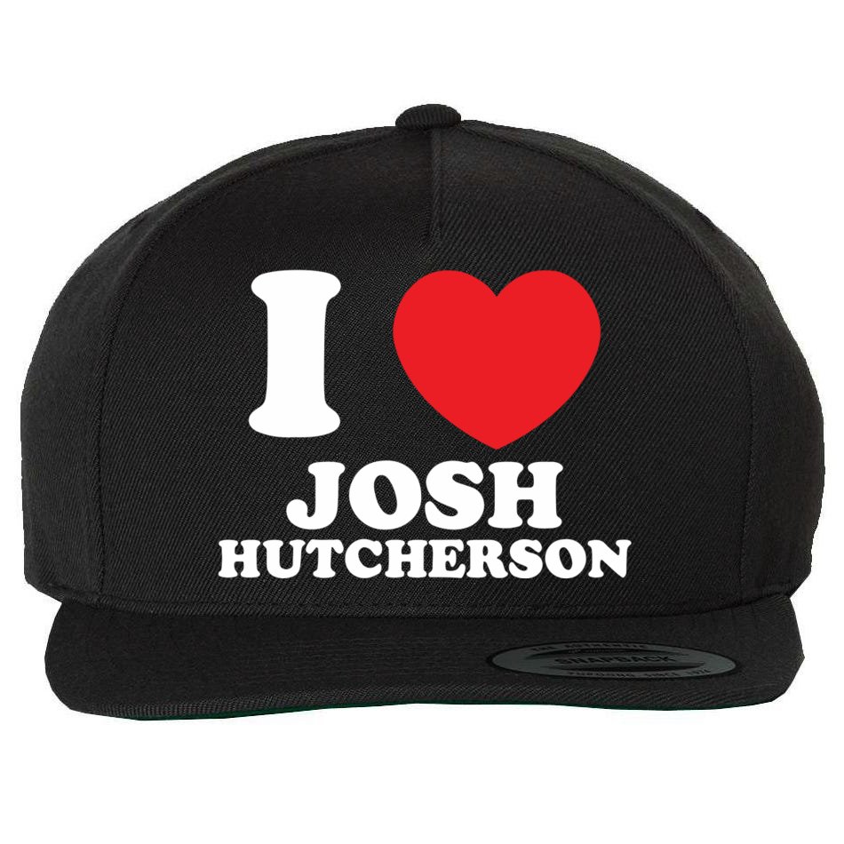 I Love Josh Hutcherson Wool Snapback Cap | TeeShirtPalace