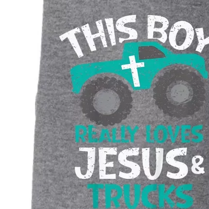 I Love Jesus And Trucks Doggie 3-End Fleece Hoodie