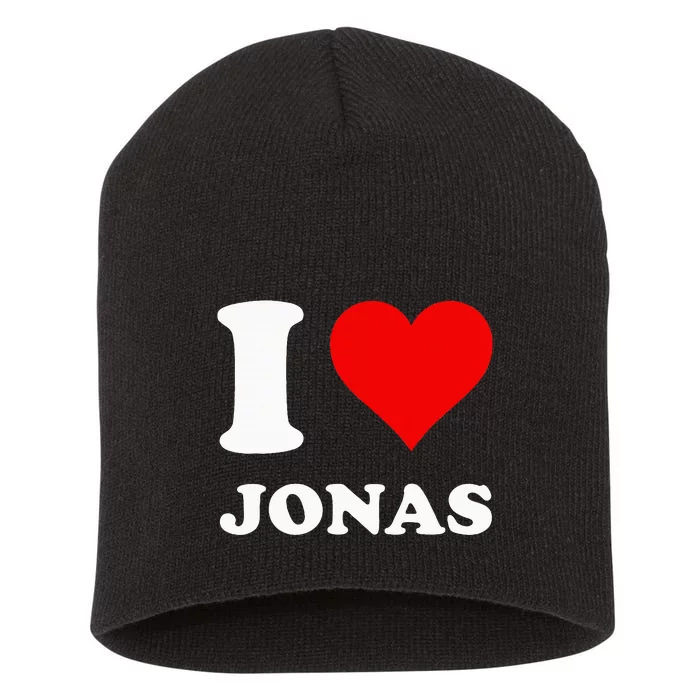 I Love Jonas Short Acrylic Beanie