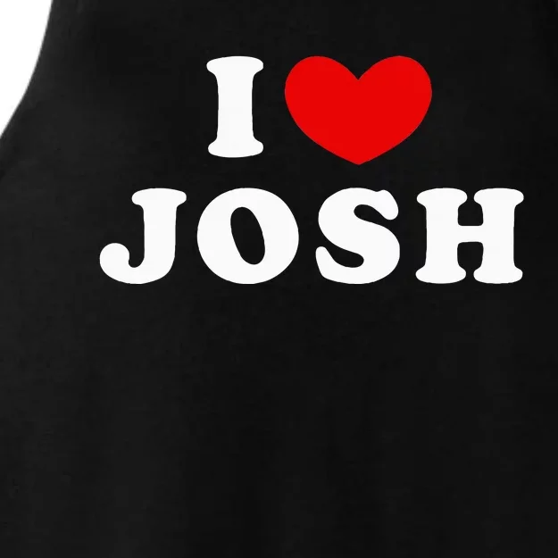 I Love Josh I Heart Josh Ladies Tri-Blend Wicking Tank