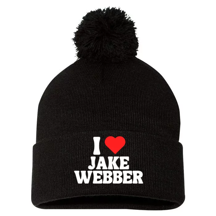 I Love Jake Webber I Heart Jake Webber Pom Pom 12in Knit Beanie