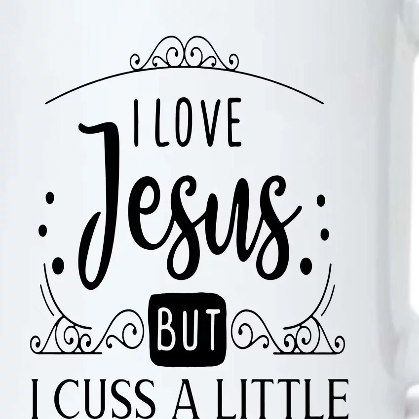 I Love Jesus But Cuss Black Color Changing Mug