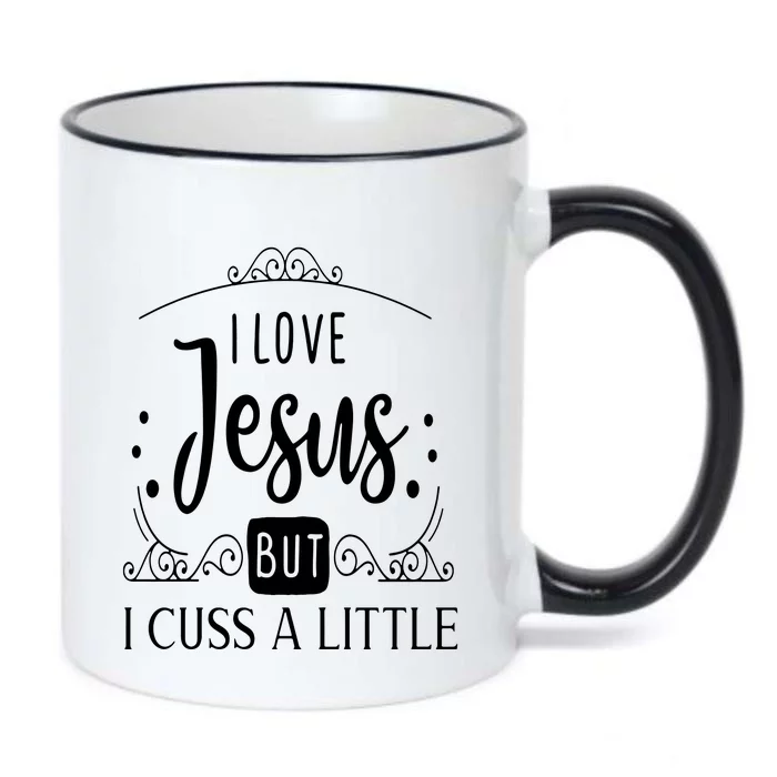 I Love Jesus But Cuss Black Color Changing Mug