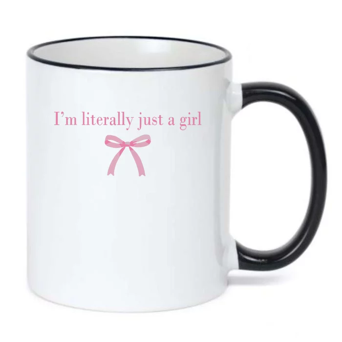 Im Literally Just A Girl Sad Hamster Meme With Ribbon Black Color Changing Mug