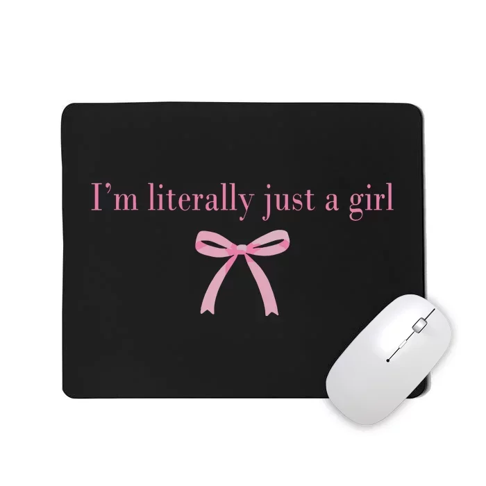 Im Literally Just A Girl Sad Hamster Meme With Ribbon Mousepad