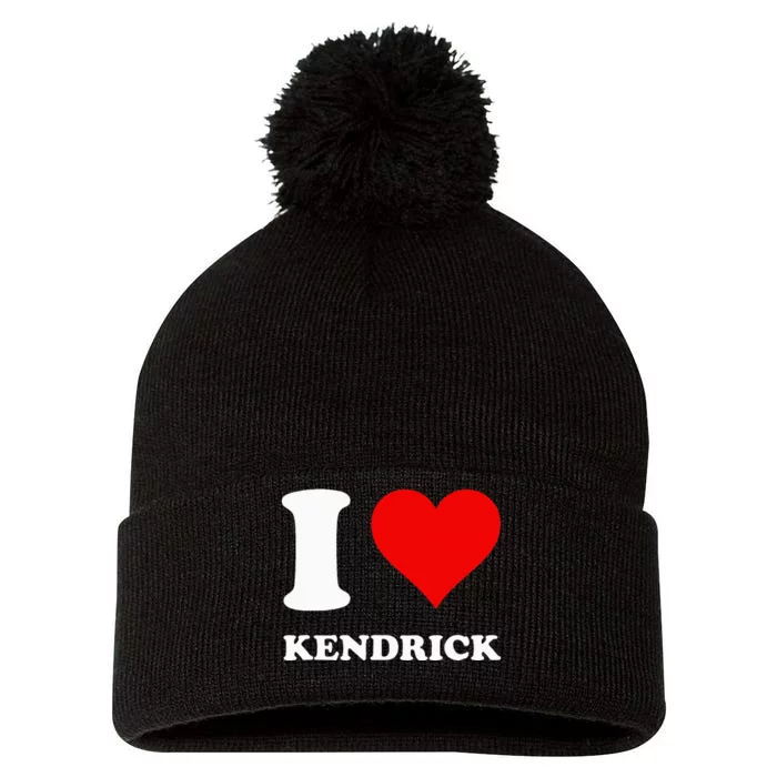 I Love Kendrick Pom Pom 12in Knit Beanie