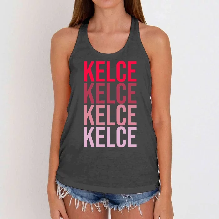 I Love Kelce First Name Kelce Women's Knotted Racerback Tank