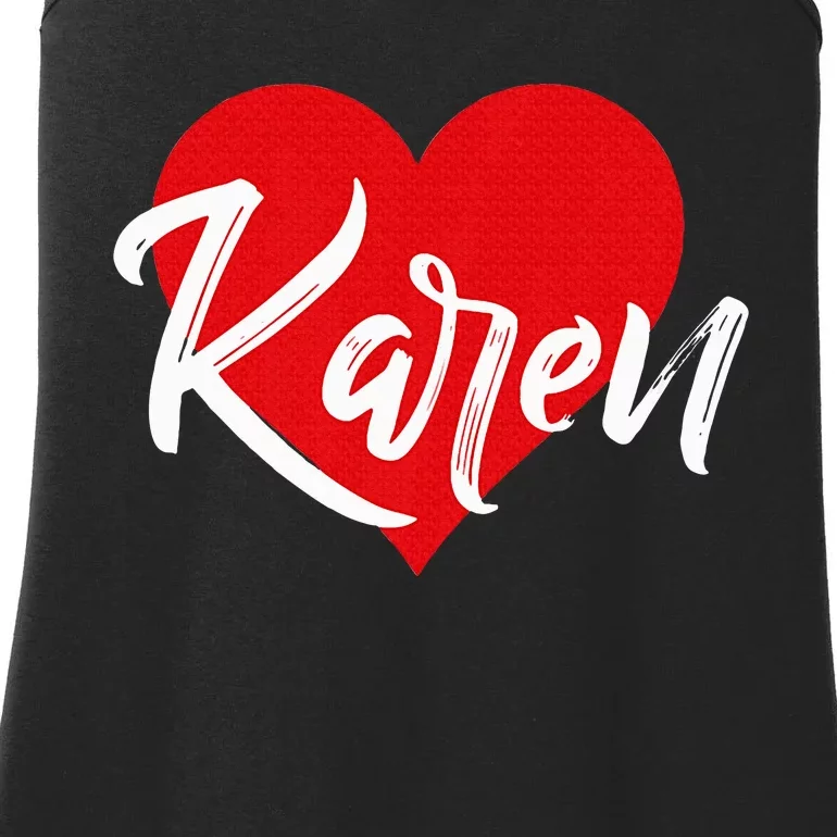 I Love Karen First Name Ladies Essential Tank