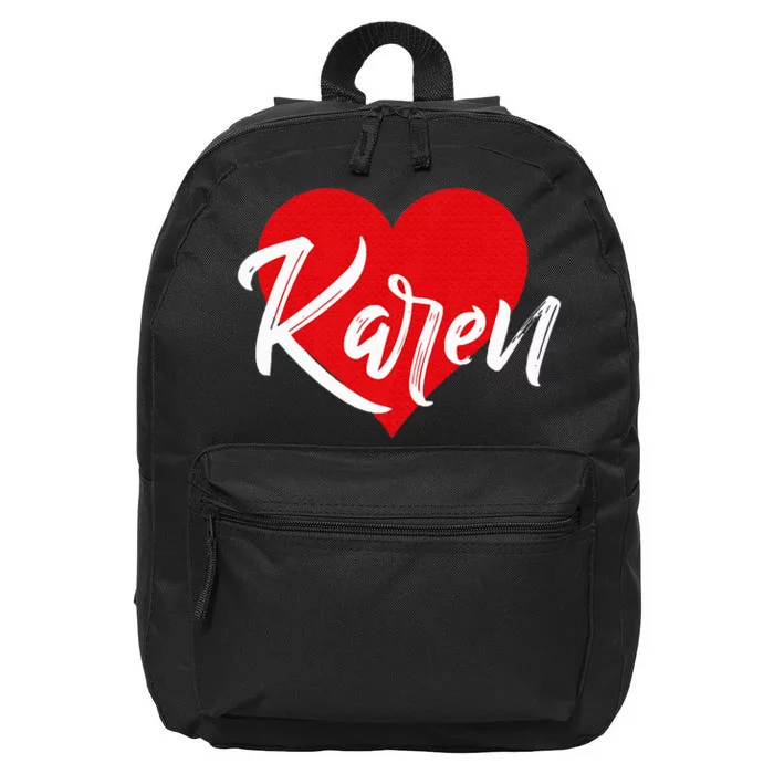 I Love Karen First Name 16 in Basic Backpack