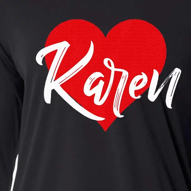 I Love Karen First Name Cooling Performance Long Sleeve Crew