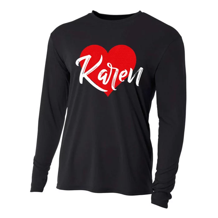 I Love Karen First Name Cooling Performance Long Sleeve Crew