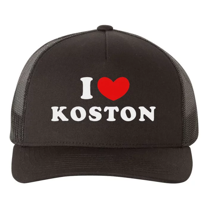 I Love Koston Personalized Name Design Yupoong Adult 5-Panel Trucker Hat