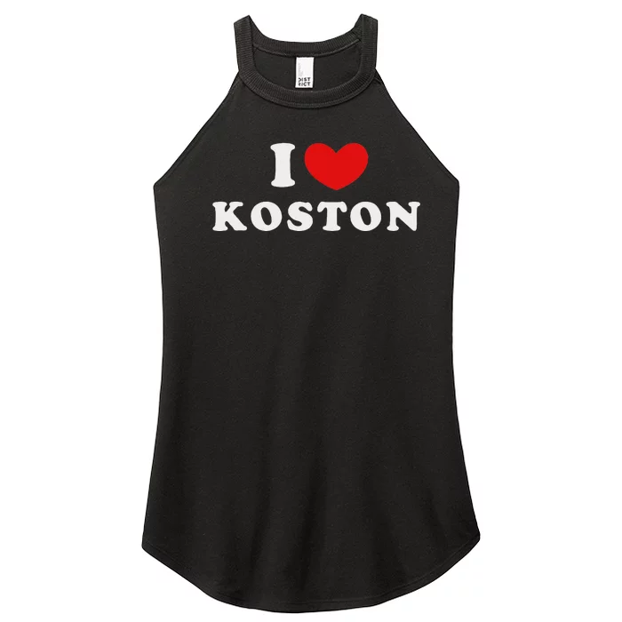 I Love Koston Personalized Name Design Women’s Perfect Tri Rocker Tank