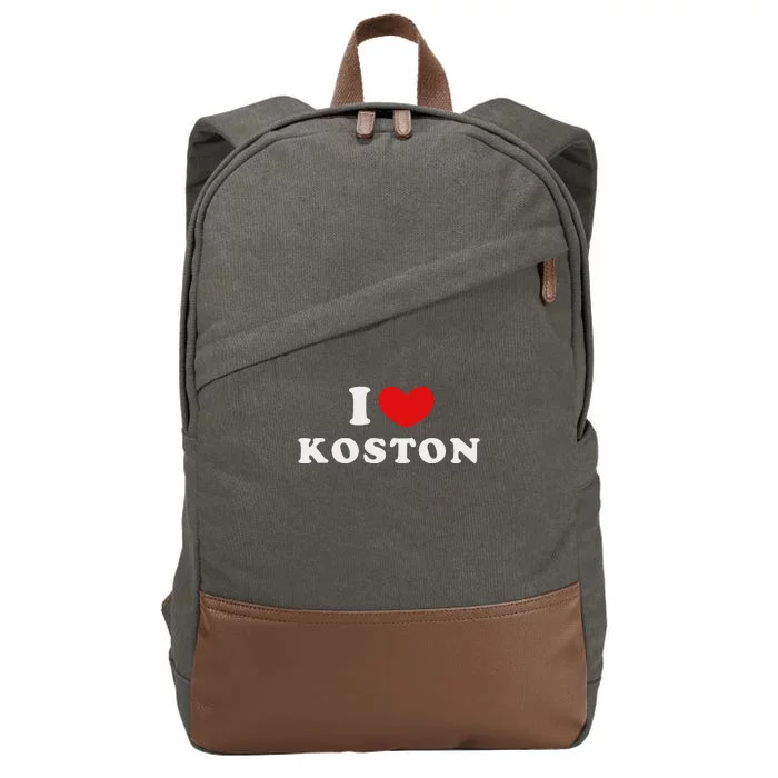 I Love Koston Personalized Name Design Cotton Canvas Backpack