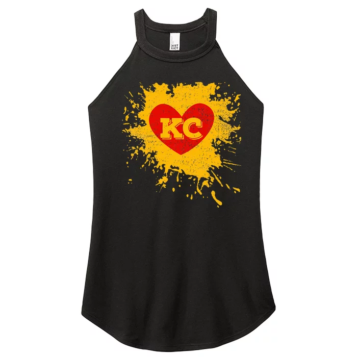 I Love Kc Heart Women’s Perfect Tri Rocker Tank