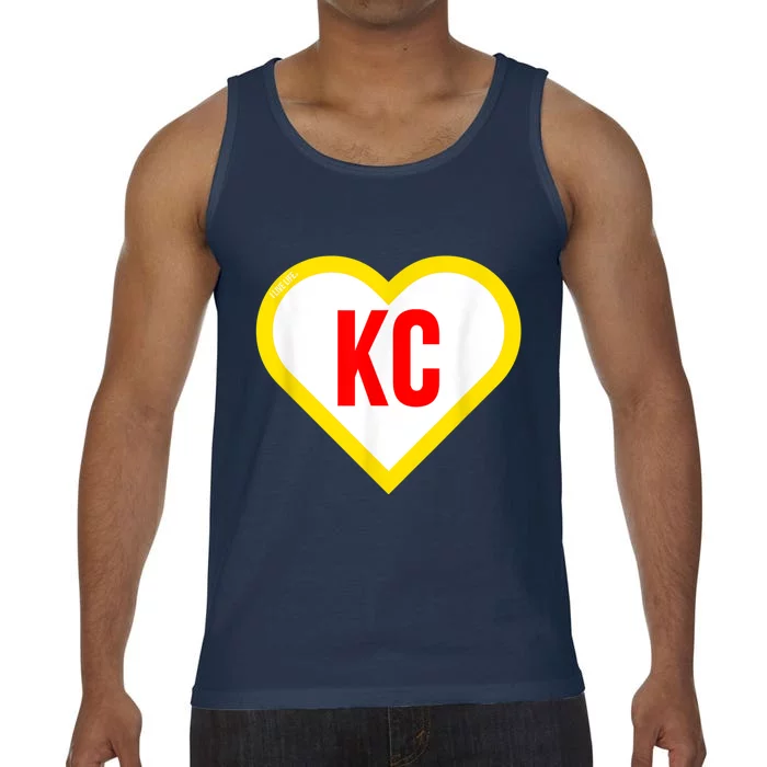 I Love Kansas City KC Football Heart KC Kansas City Comfort Colors® Tank Top