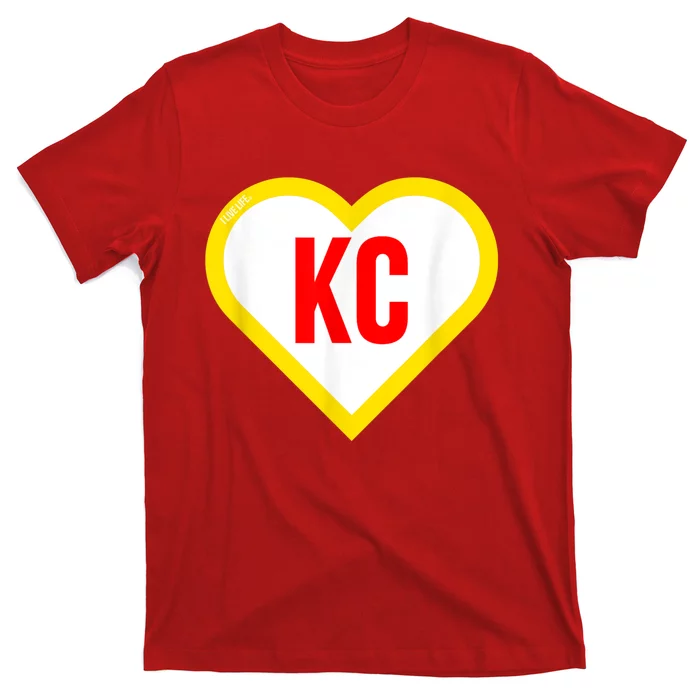 I Love Kansas City KC Football Heart KC Kansas City T-Shirt