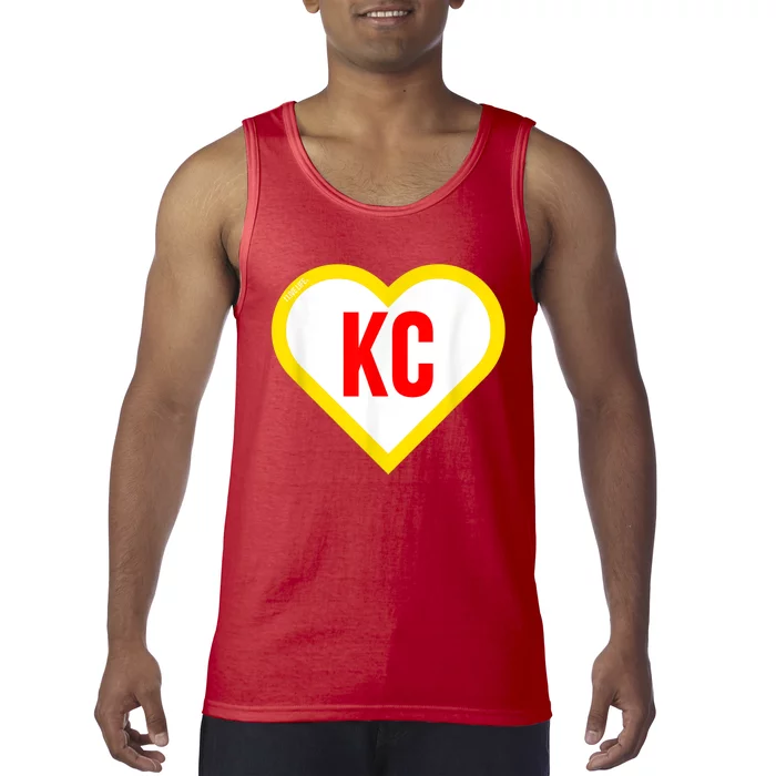 I Love Kansas City KC Football Heart KC Kansas City Tank Top