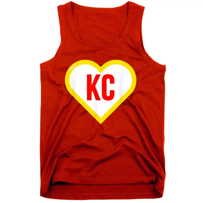 I Love Kansas City KC Football Heart KC Kansas City Tank Top