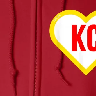 I Love Kansas City KC Football Heart KC Kansas City Full Zip Hoodie