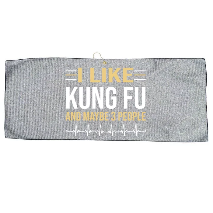 I Like Kung Fu And Maybe 3 People Large Microfiber Waffle Golf Towel