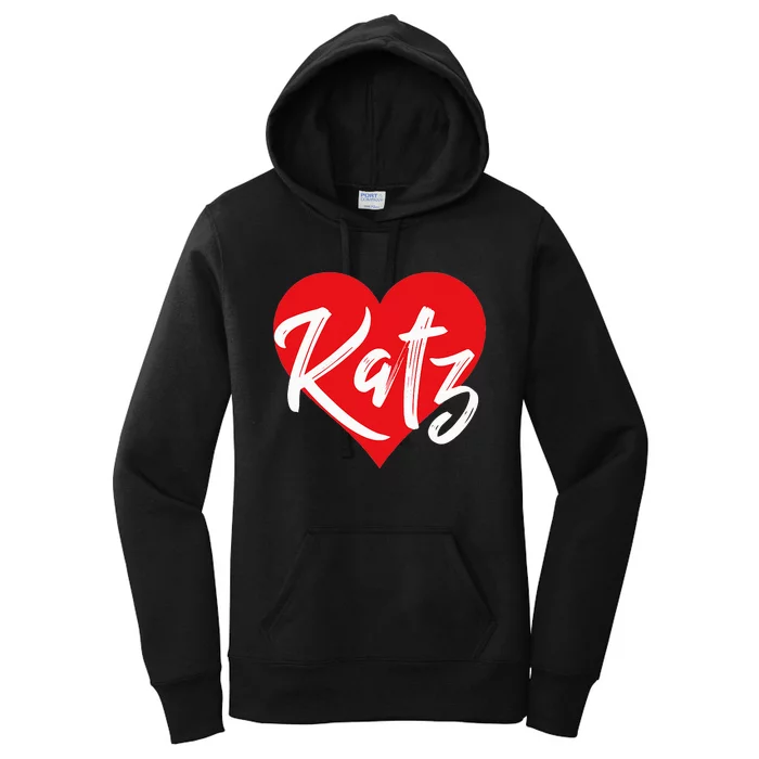 I Love Katz First Name I Heart Named Women's Pullover Hoodie