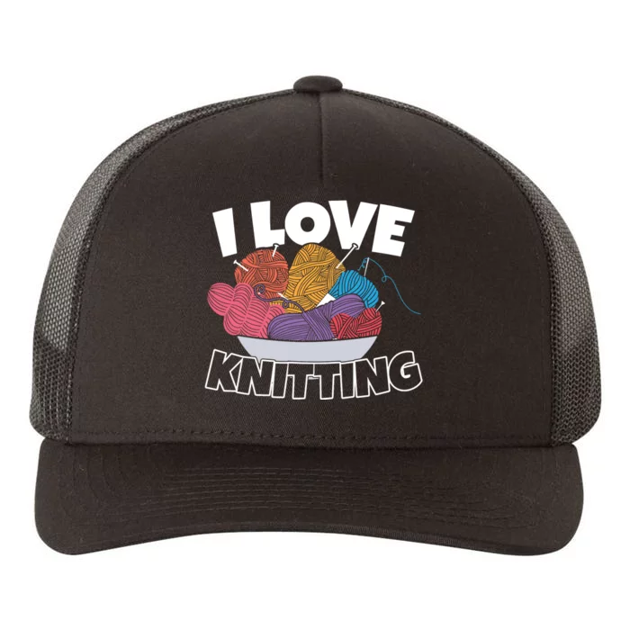 I Love Knitting Yupoong Adult 5-Panel Trucker Hat