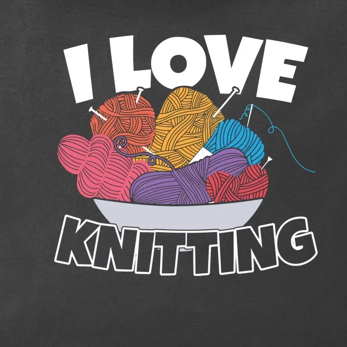 I Love Knitting Zip Tote Bag