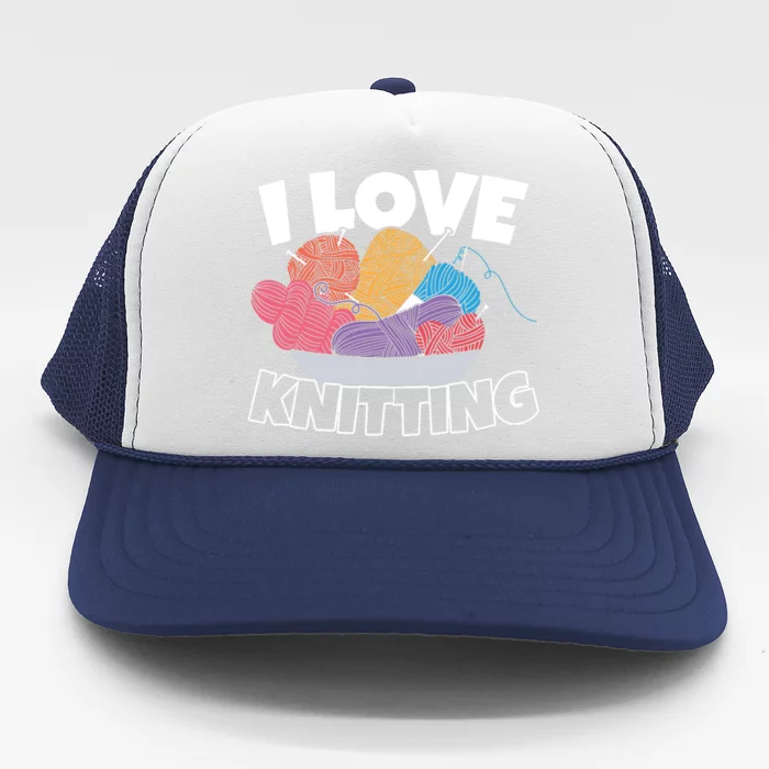 I Love Knitting Trucker Hat