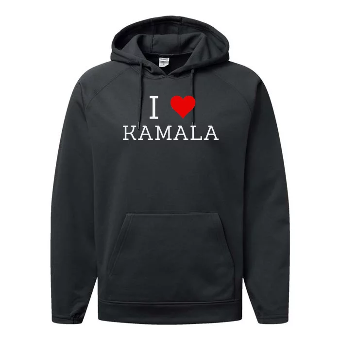 I Love Kamala Performance Fleece Hoodie