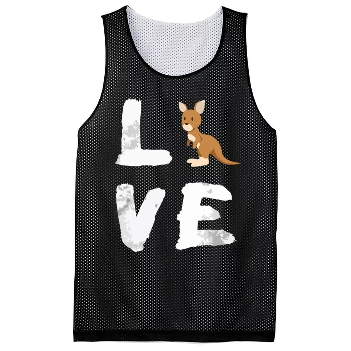 I Love Kangaroo Australia Pride Animal Gift Tee Mesh Reversible Basketball Jersey Tank