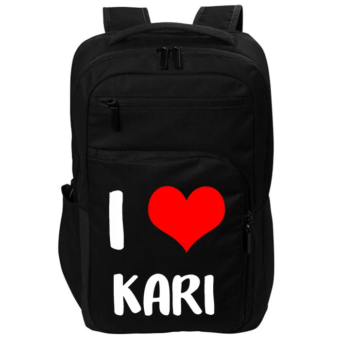 I Love Kari Valentine Sorry Ladies Guys Heart Belongs Impact Tech Backpack