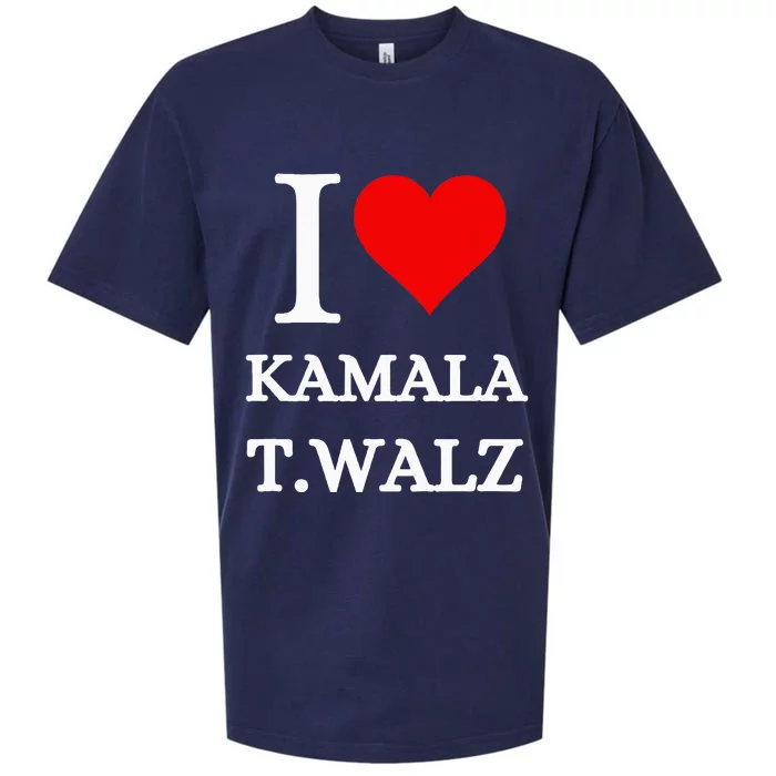 I Love Kamala Harris Tim Waltz 2024 Sueded Cloud Jersey T-Shirt