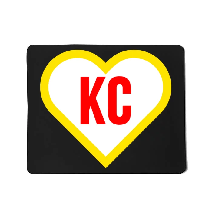 I Love Kansas City Kc Football Heart Mousepad