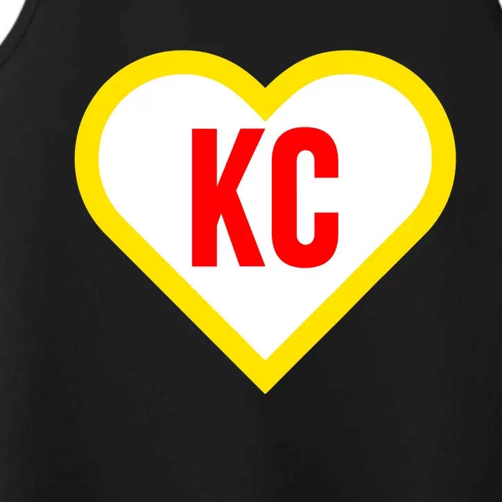 I Love Kansas City Kc Football Heart Performance Tank