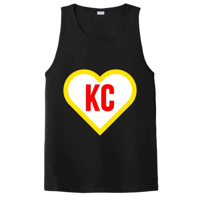 I Love Kansas City Kc Football Heart Performance Tank