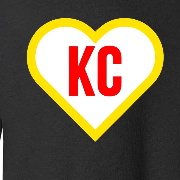 I Love Kansas City Kc Football Heart Toddler Sweatshirt