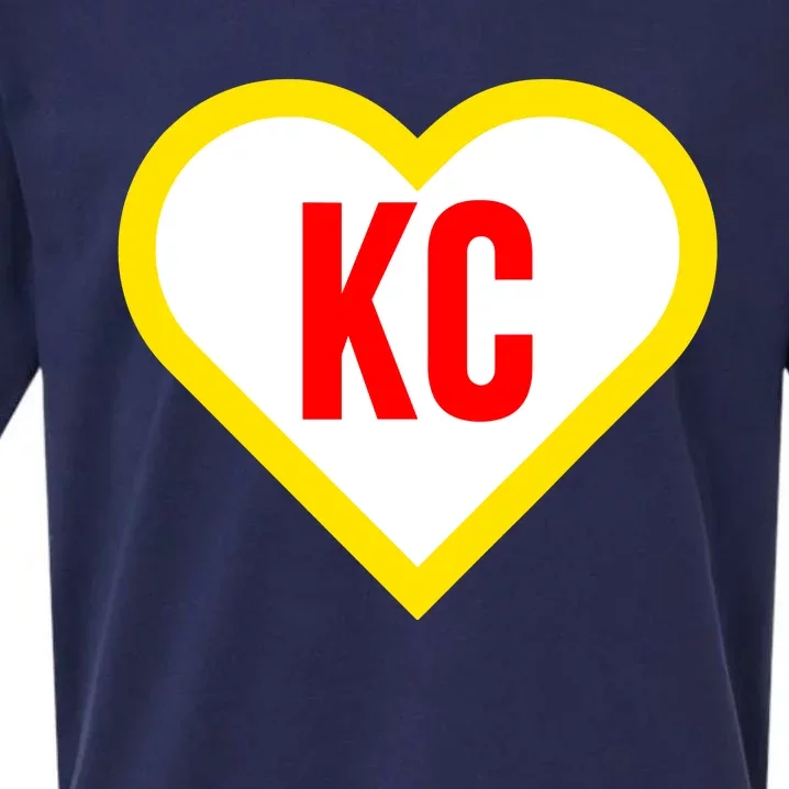 I Love Kansas City Kc Football Heart Sueded Cloud Jersey T-Shirt