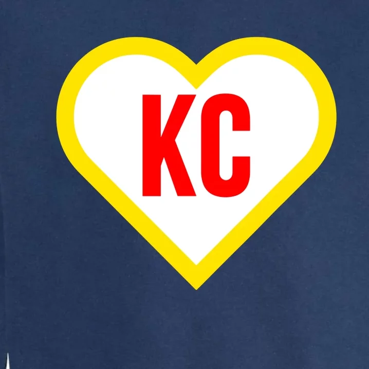 I Love Kansas City Kc Football Heart Garment-Dyed Sweatshirt