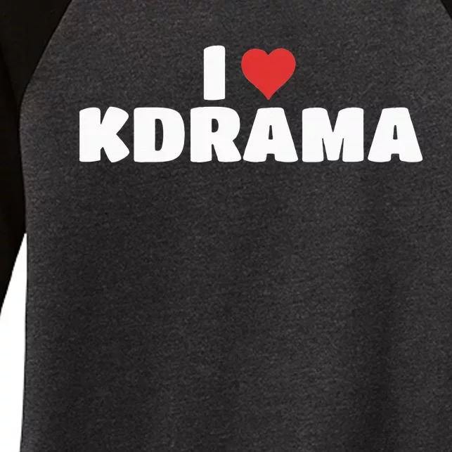 I Love Kdrama Women's Tri-Blend 3/4-Sleeve Raglan Shirt