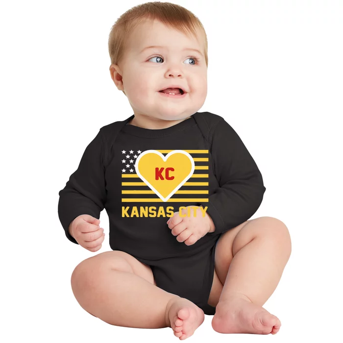 I Love Kansas City Kc Baby Long Sleeve Bodysuit