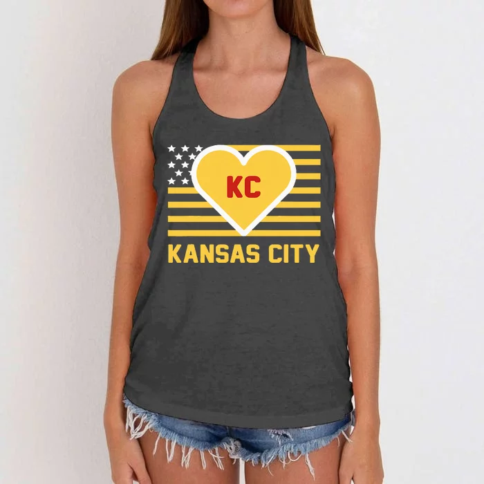 I Love Kansas City Kc Women's Knotted Racerback Tank