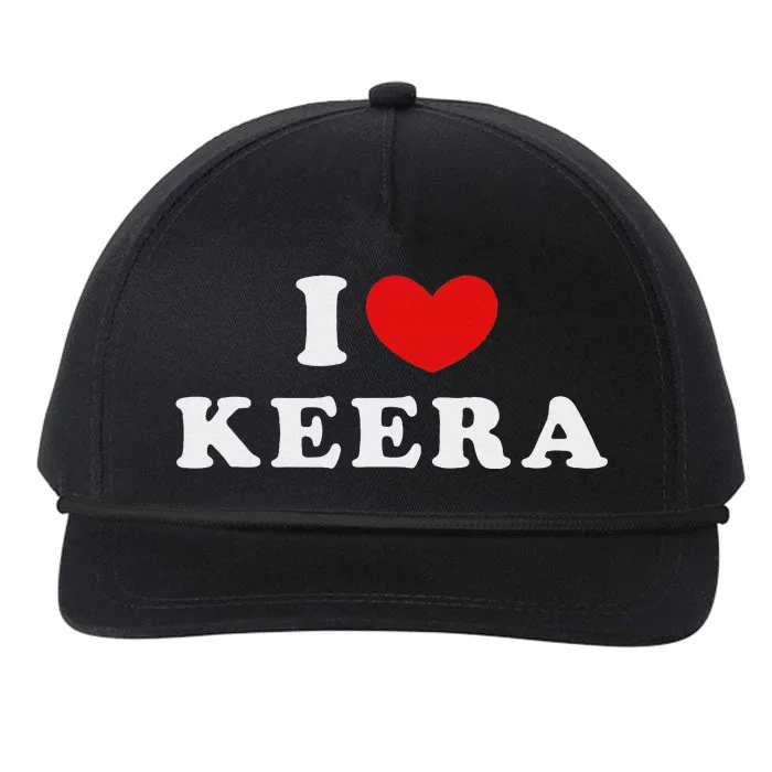 I Love Keera Heart Keera Design Snapback Five-Panel Rope Hat