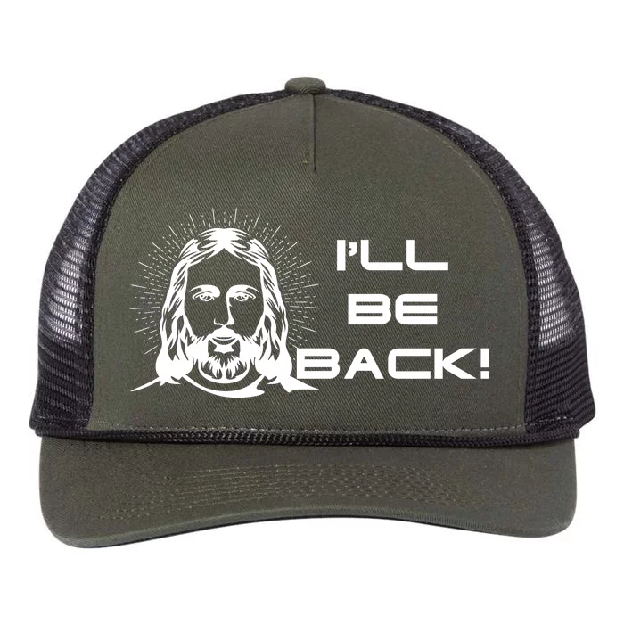 I'll Be Back Jesus Funny Retro Rope Trucker Hat Cap