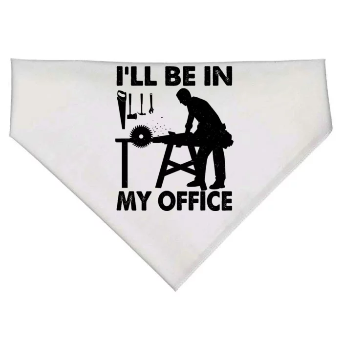 I'll Be In My Office Carpenter Woodworking USA-Made Doggie Bandana