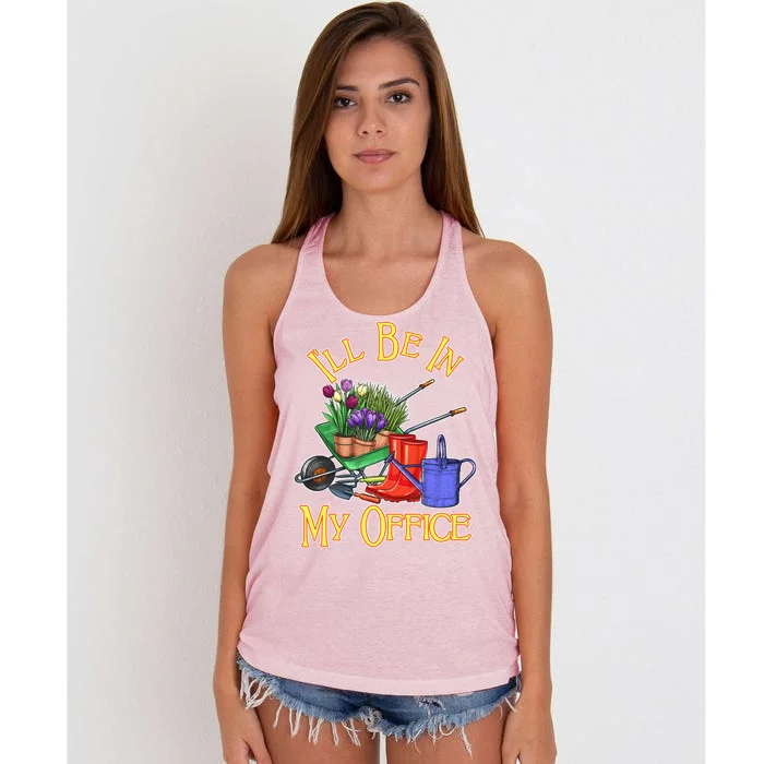 I'll Be In My Office Gardening Women's Knotted Racerback Tank