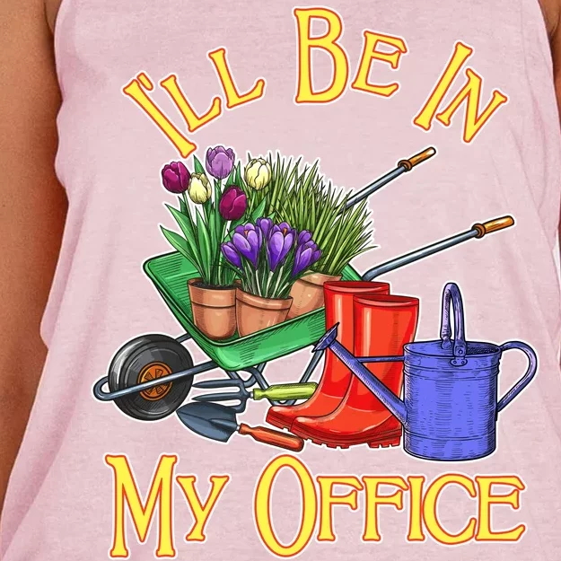 I'll Be In My Office Gardening Women's Knotted Racerback Tank