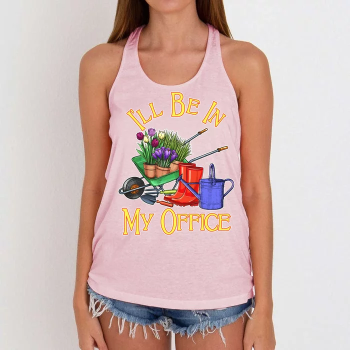 I'll Be In My Office Gardening Women's Knotted Racerback Tank