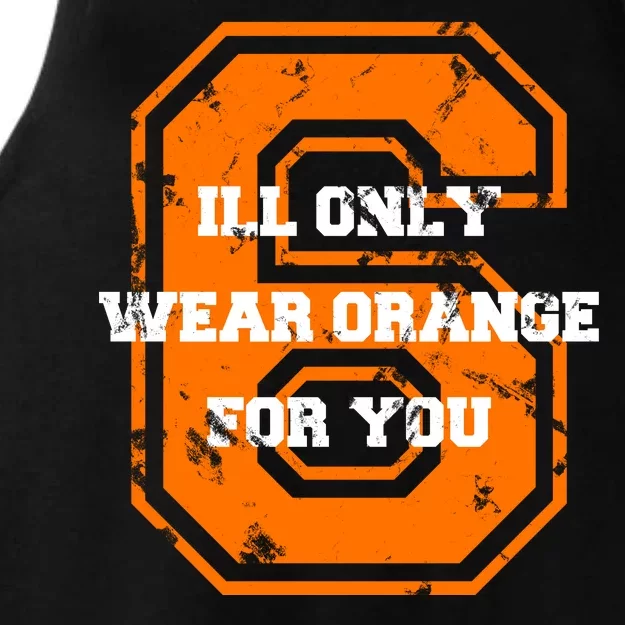 I'll Only Wear Orange For You Cleveland Football Ladies Tri-Blend Wicking Tank